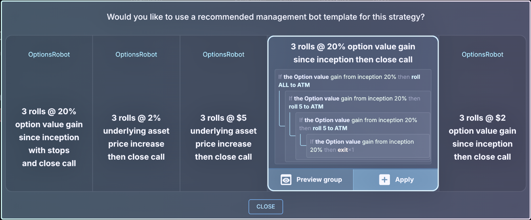 Management templates